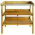 Potting Bench with 2 Shelves Solid Acacia Wood and Zinc