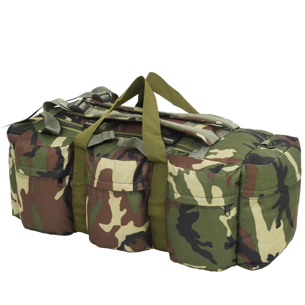 3-in-1 Army-Style Duffel Bag 90 L Camouflage