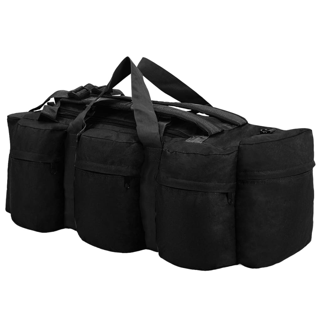 3-in-1 Army-Style Duffel Bag 90 L Black