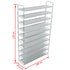 Shoe Rack with 10 Shelves Metal and Non-woven Fabric Silver