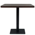 Bistro Table MDF and Steel Square 80x80x75 cm Dark Ash