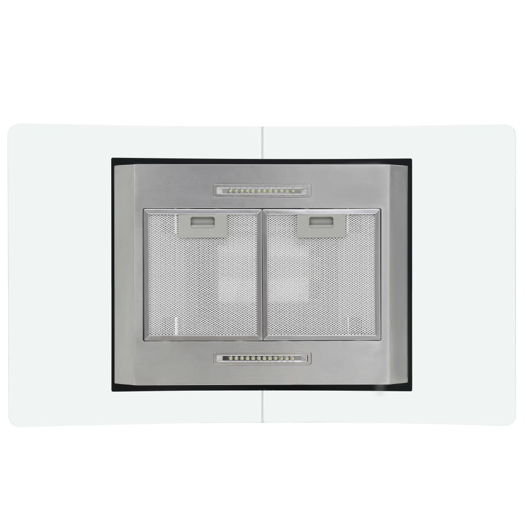 Island Range Hood 90 cm LCD Display Touch Sensor 756 m³/h LED