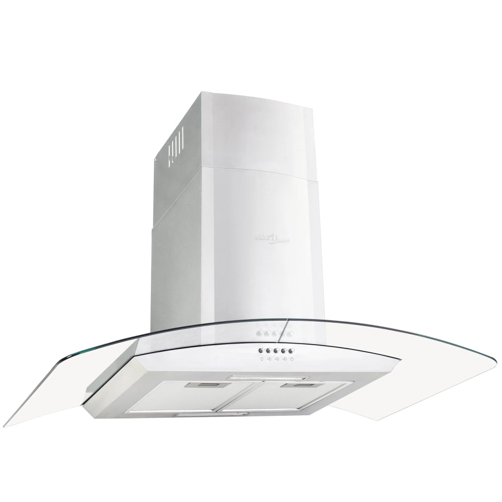 Wall Mounted Range Hood 90 cm Stainless Steel 756 m³/h LED