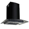 Wall Mounted Range Hood Stainless Steel 756 m³/h 60 cm Black