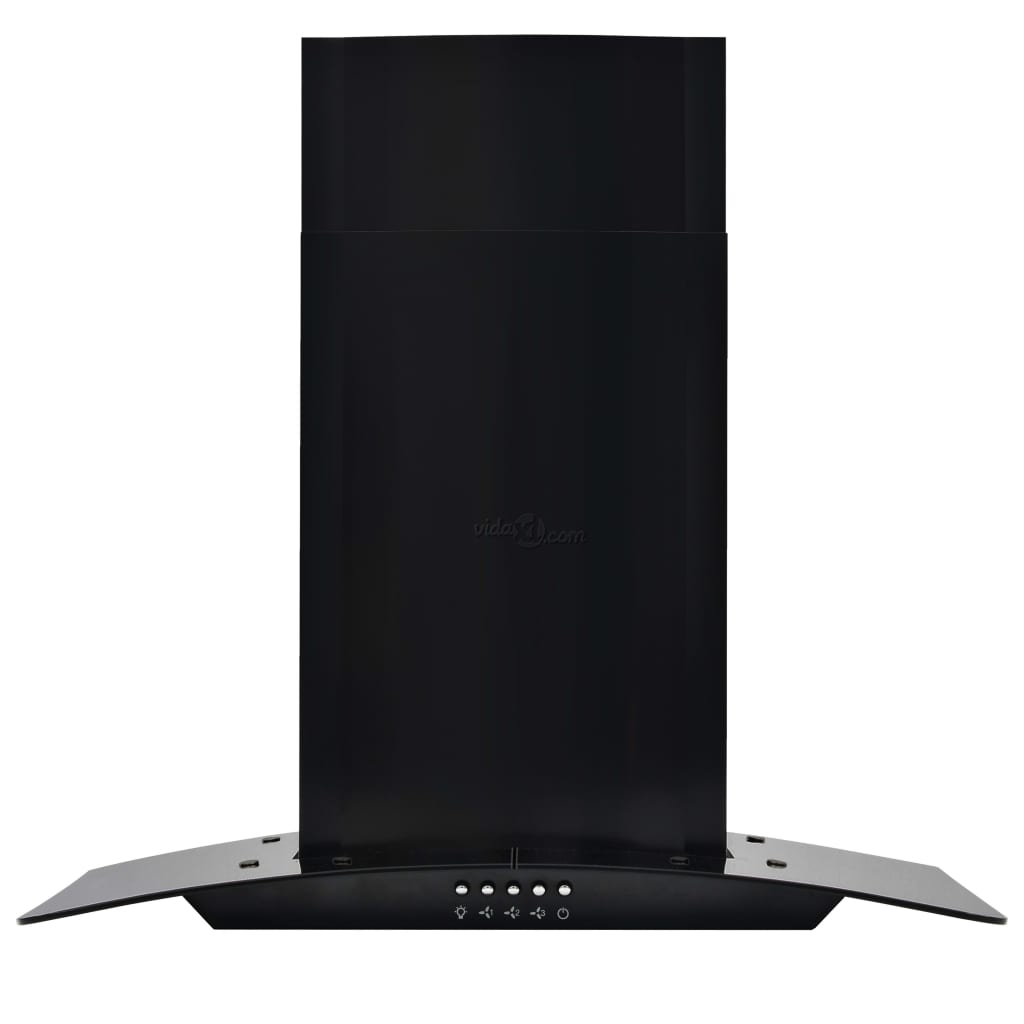 Wall Mounted Range Hood Stainless Steel 756 m³/h 60 cm Black