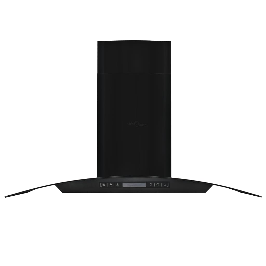 Wall Mounted Range Hood Stainless Steel 756 m³/h 90 cm Black