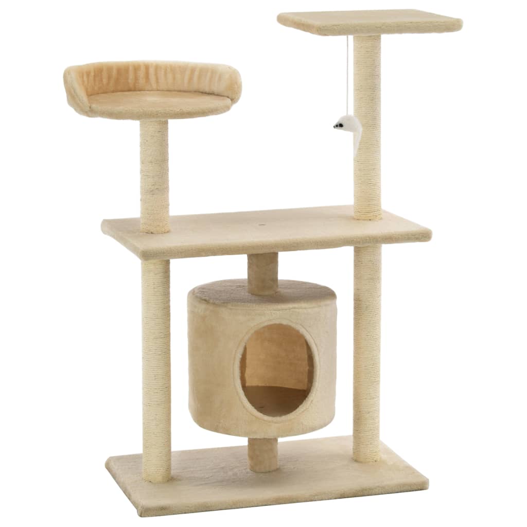 Cat Tree with Sisal Scratching Posts 95 cm Beige