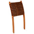 Folding Chair Crossed-Stripe Brown Real Leather