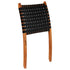 Folding Chair Crossed-Stripe Black Real Leather