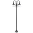 Garden Post Light E27 220 cm Aluminium 3-Lantern Bronze