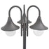 Garden Post Light E27 220 cm Aluminium 3-Lantern Bronze