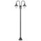 Garden Post Light E27 220 cm Aluminium 2-Lantern Bronze