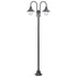 Garden Post Light E27 220 cm Aluminium 2-Lantern Bronze