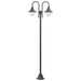 Garden Post Light E27 220 cm Aluminium 2-Lantern Bronze