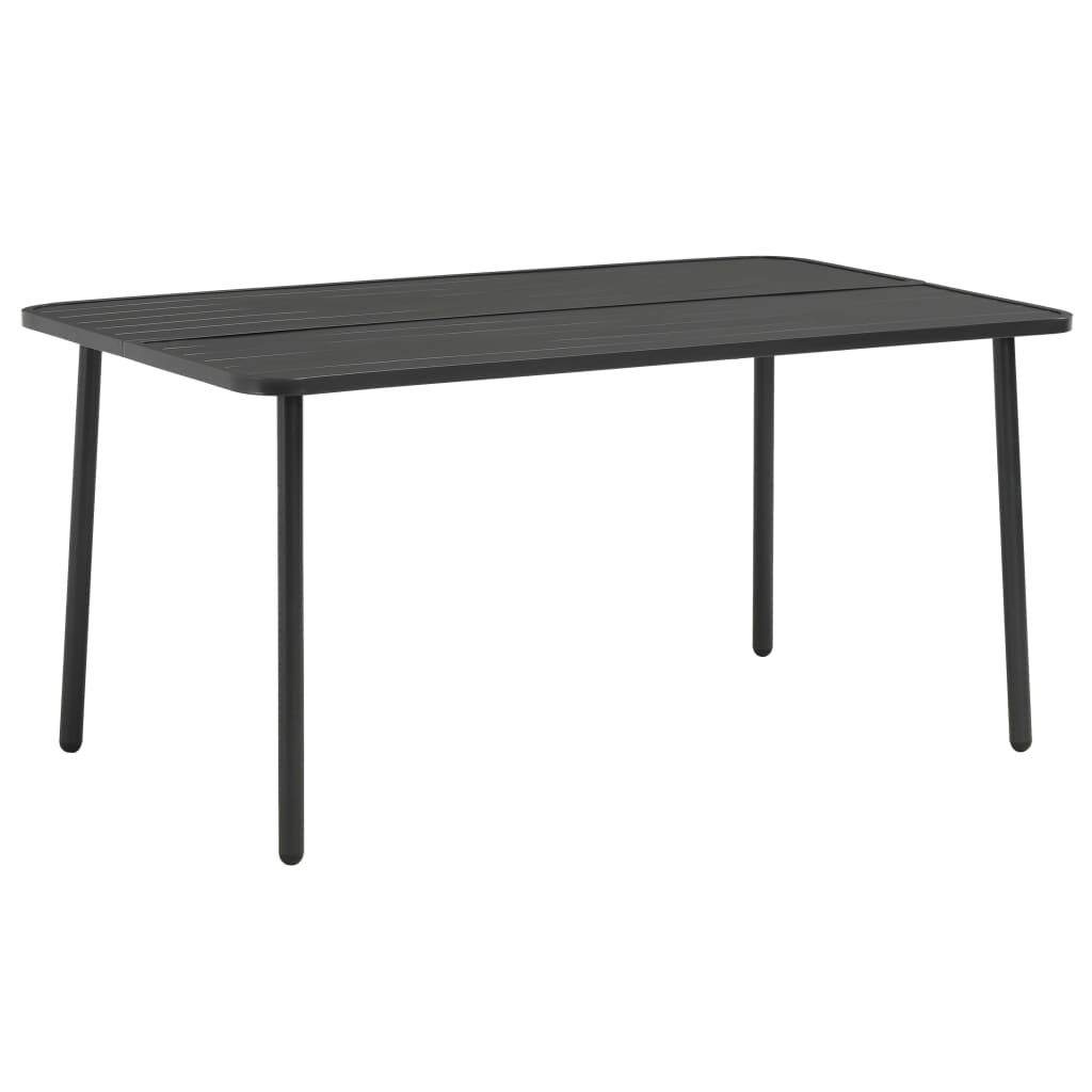 Garden Table Dark Grey 150x90x72 cm Steel