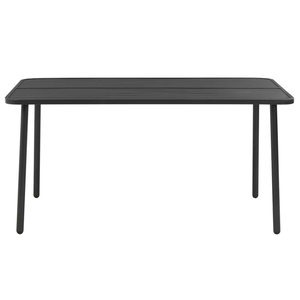 Garden Table Dark Grey 150x90x72 cm Steel