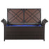 Storage Bench with Cushion 138 cm Poly Rattan Brown