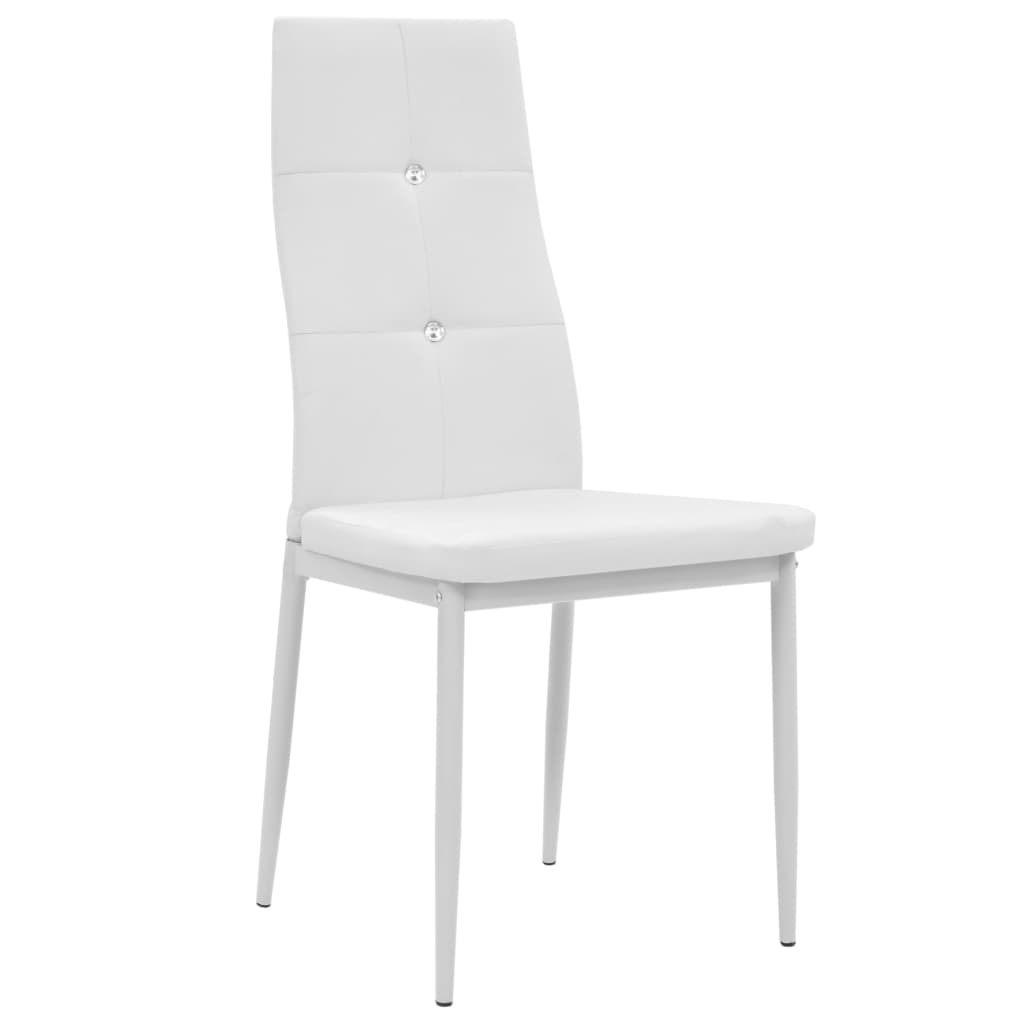 Dining Chairs 2 pcs White Faux Leather