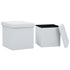 Folding Storage Stools 2 pcs White Faux Leather