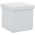 Folding Storage Stools 2 pcs White Faux Leather