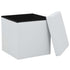 Folding Storage Stools 2 pcs White Faux Leather