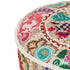 Patchwork Pouffe Round Cotton Handmade 40x20 cm Beige