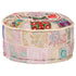 Patchwork Pouffe Round Cotton Handmade 40x20 cm Beige
