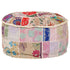 Patchwork Pouffe Round Cotton Handmade 40x20 cm Beige