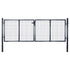 Mesh Garden Gate Galvanised Steel 289x100 cm Grey