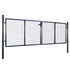 Mesh Garden Gate Galvanised Steel 289x100 cm Grey