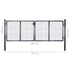 Mesh Garden Gate Galvanised Steel 289x100 cm Grey