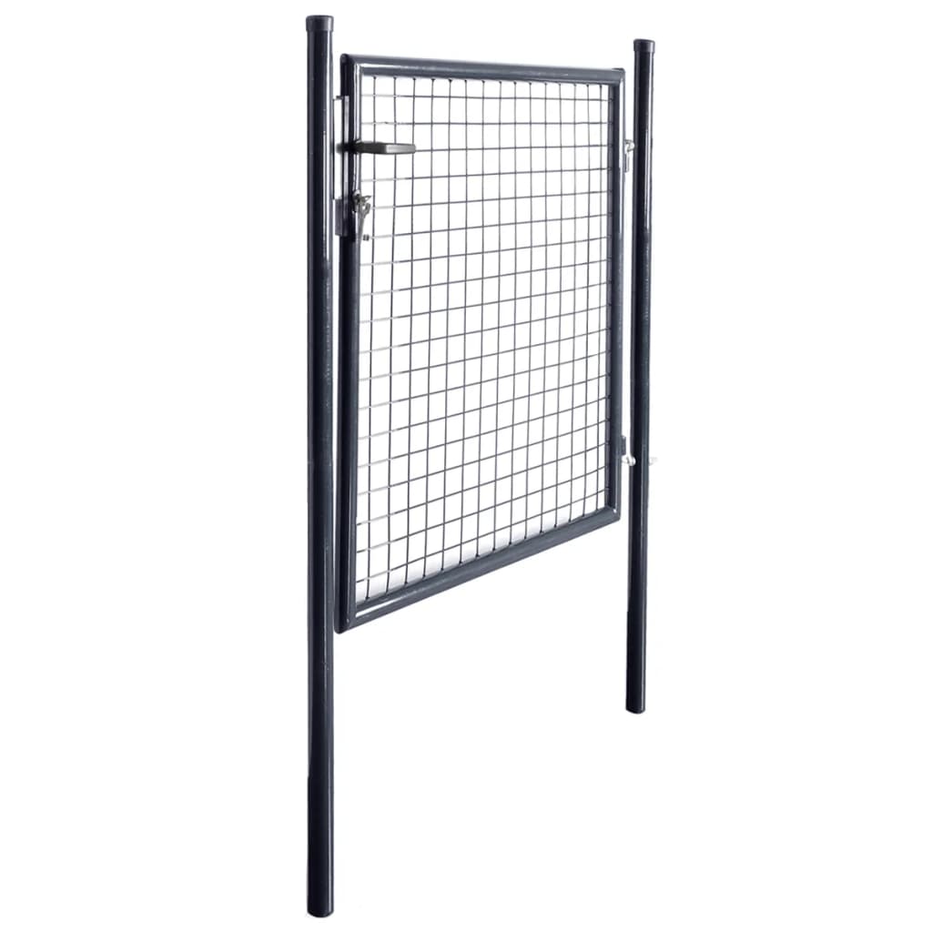 Mesh Garden Gate Galvanised Steel 85.5x100 cm Grey