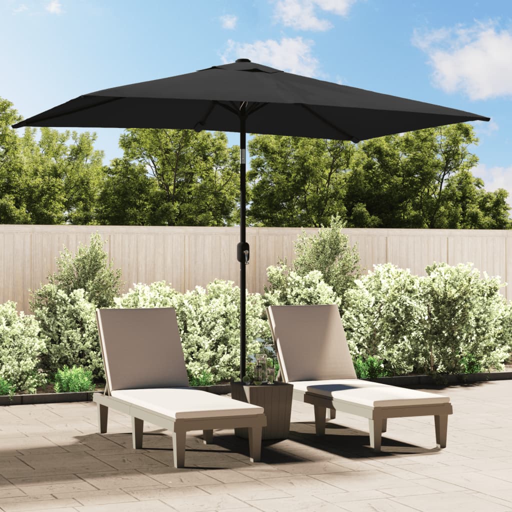 Outdoor Parasol with Metal Pole 300x200 cm Anthracite