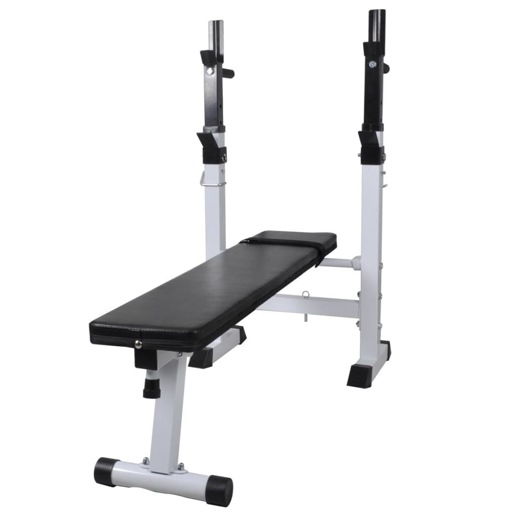 Workout Bench with Weight Rack&Barbell and Dumbbell Set 90 kg