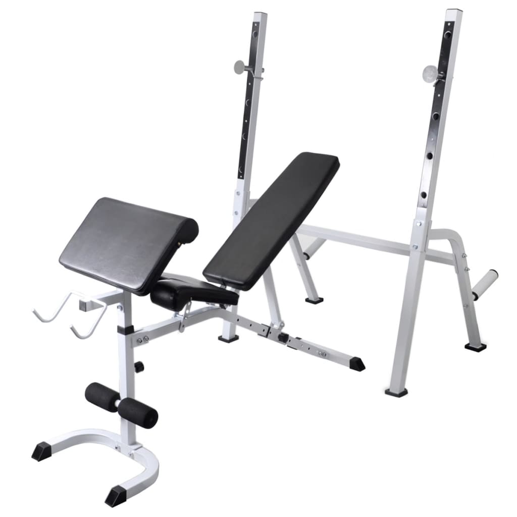 Workout Bench with Weight Rack&Barbell and Dumbbell Set 120 kg