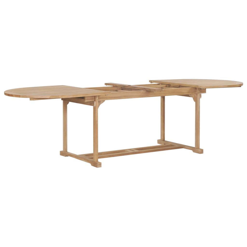 Extending Garden Table 180-280x100x75cm Solid Teak Wood Oval