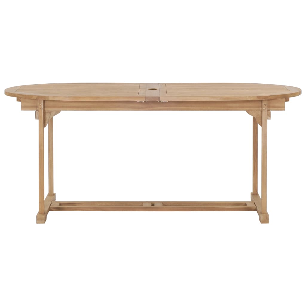 Extending Garden Table 180-280x100x75cm Solid Teak Wood Oval