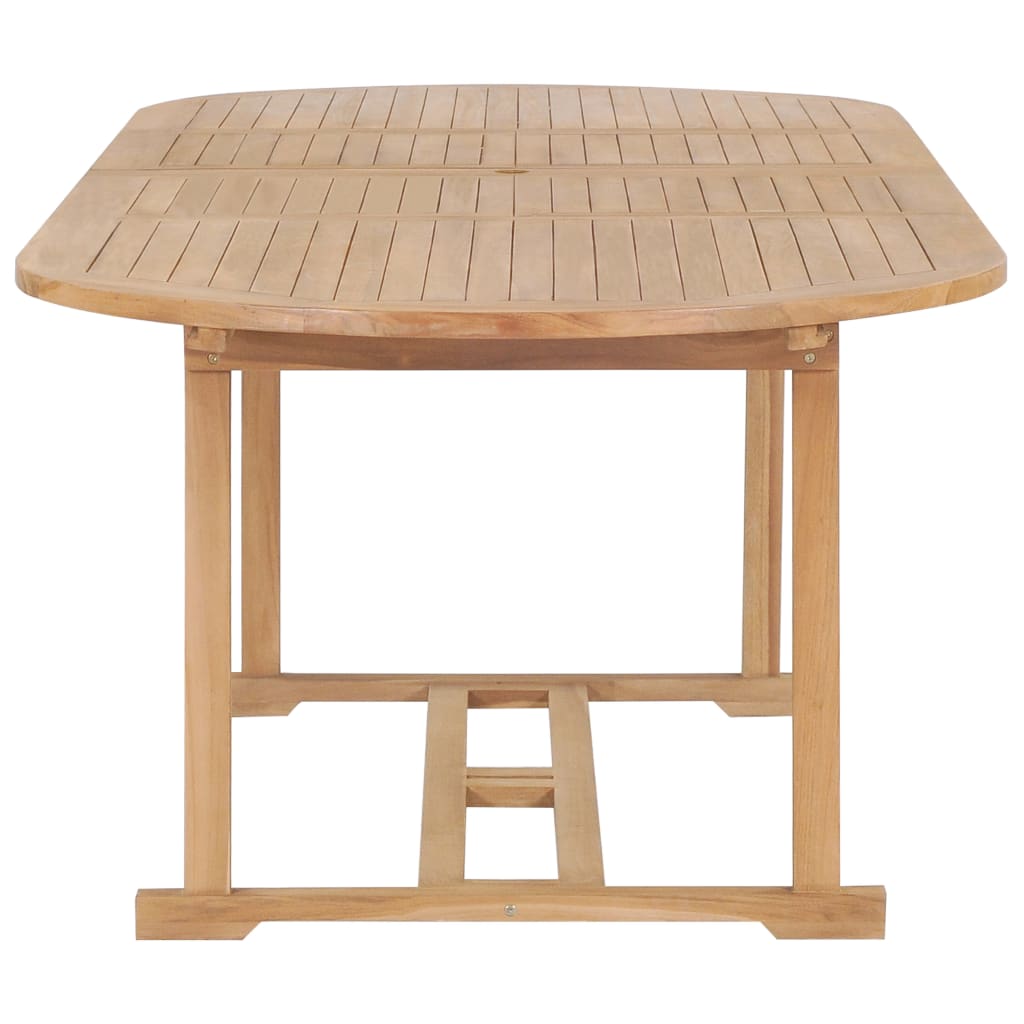 Extending Garden Table 180-280x100x75cm Solid Teak Wood Oval