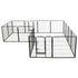 Dog Playpen 16 Panels Steel 80x80 cm Black