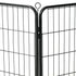 Dog Playpen 16 Panels Steel 80x80 cm Black