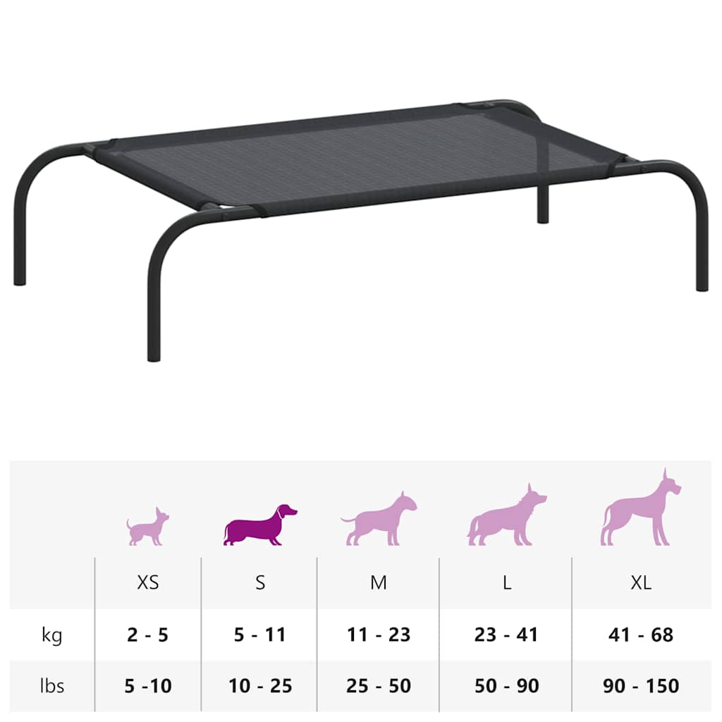 Elevated Dog Bed Black S Textilene