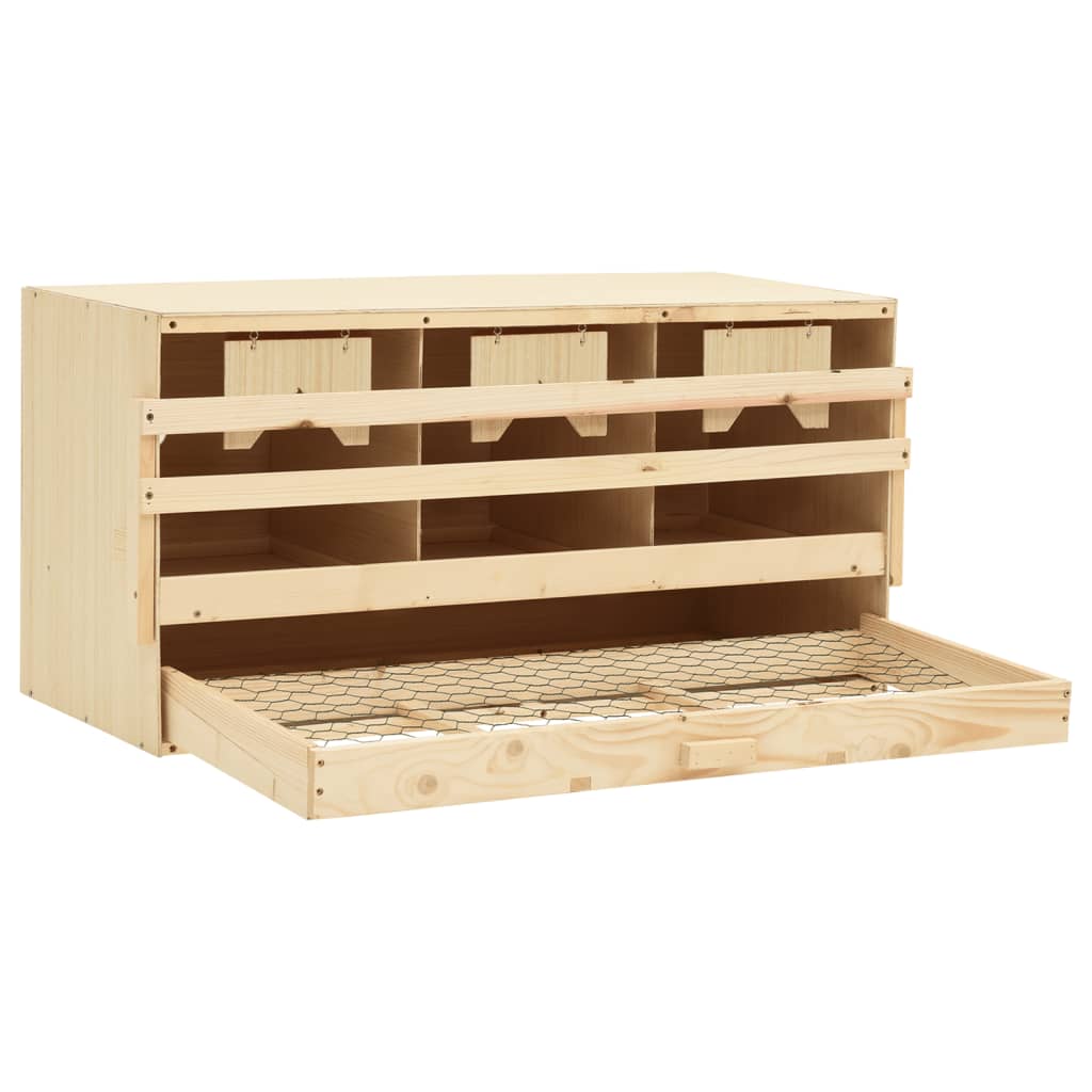 Chicken Laying Nest 3 Compartments 72x33x38 cm Solid Pine Wood