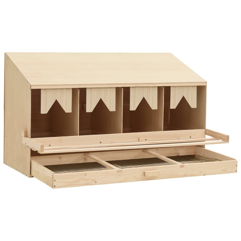 Chicken Laying Nest 4 Compartments 106x40x59 cm Solid Pine Wood