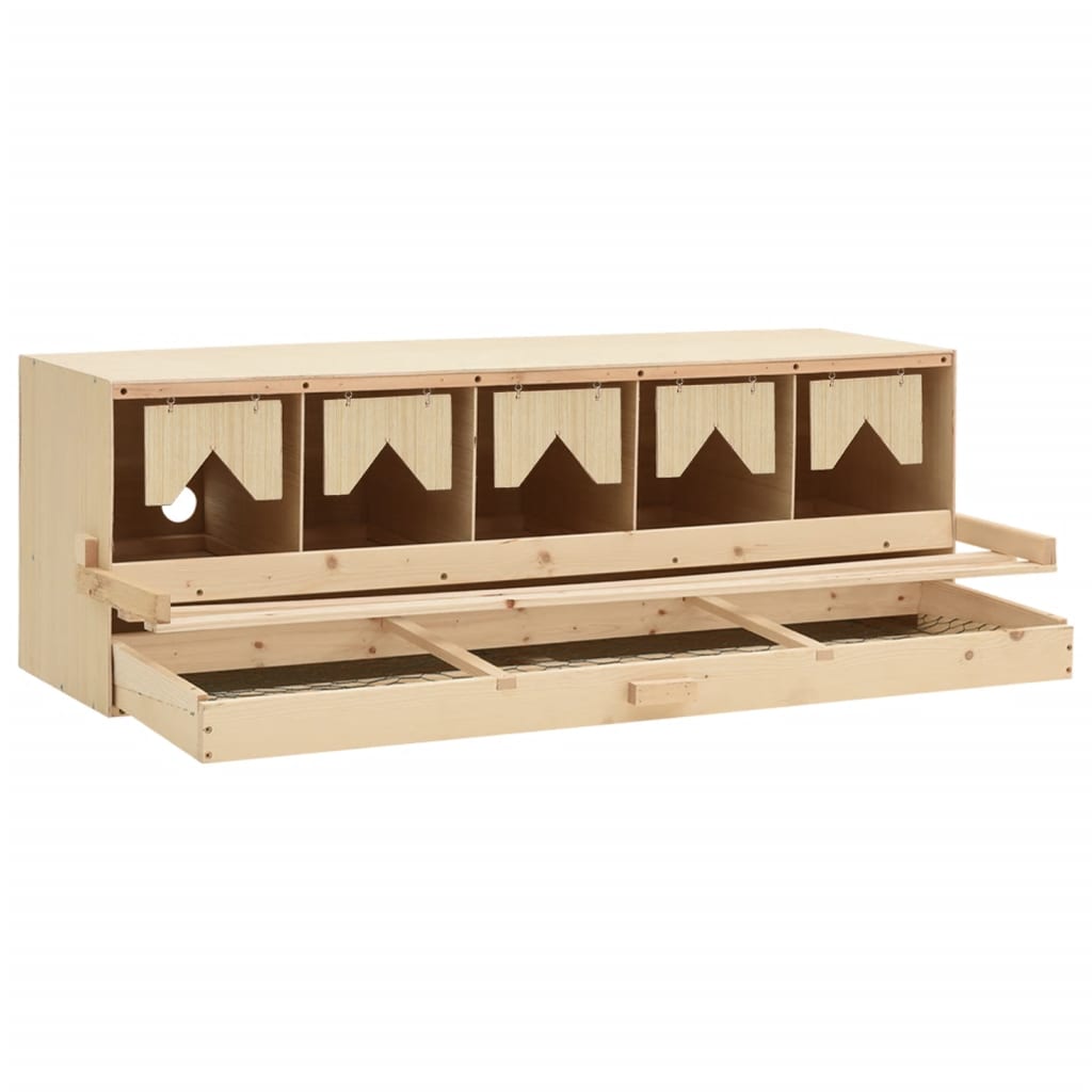 Chicken Laying Nest 5 Compartments 117x33x38 cm Solid Pine Wood