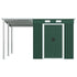 Garden Shed with Extended Roof Green 336x270x181 cm Steel