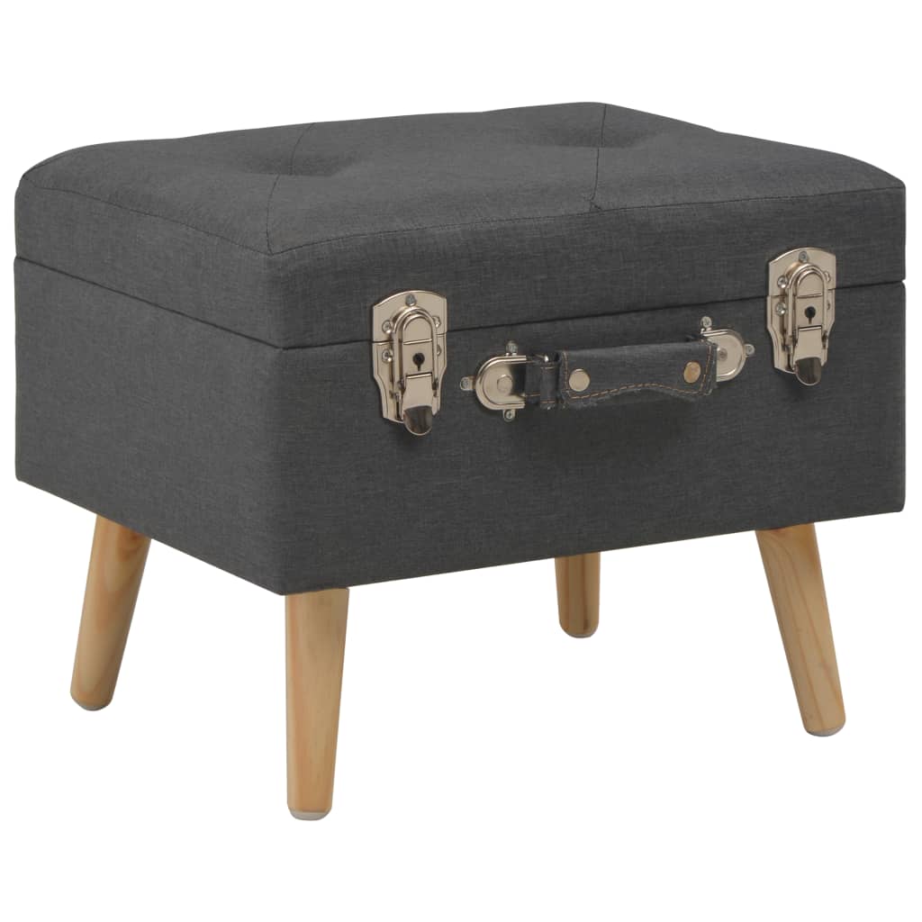 Storage Stool 40 cm Dark Grey Fabric