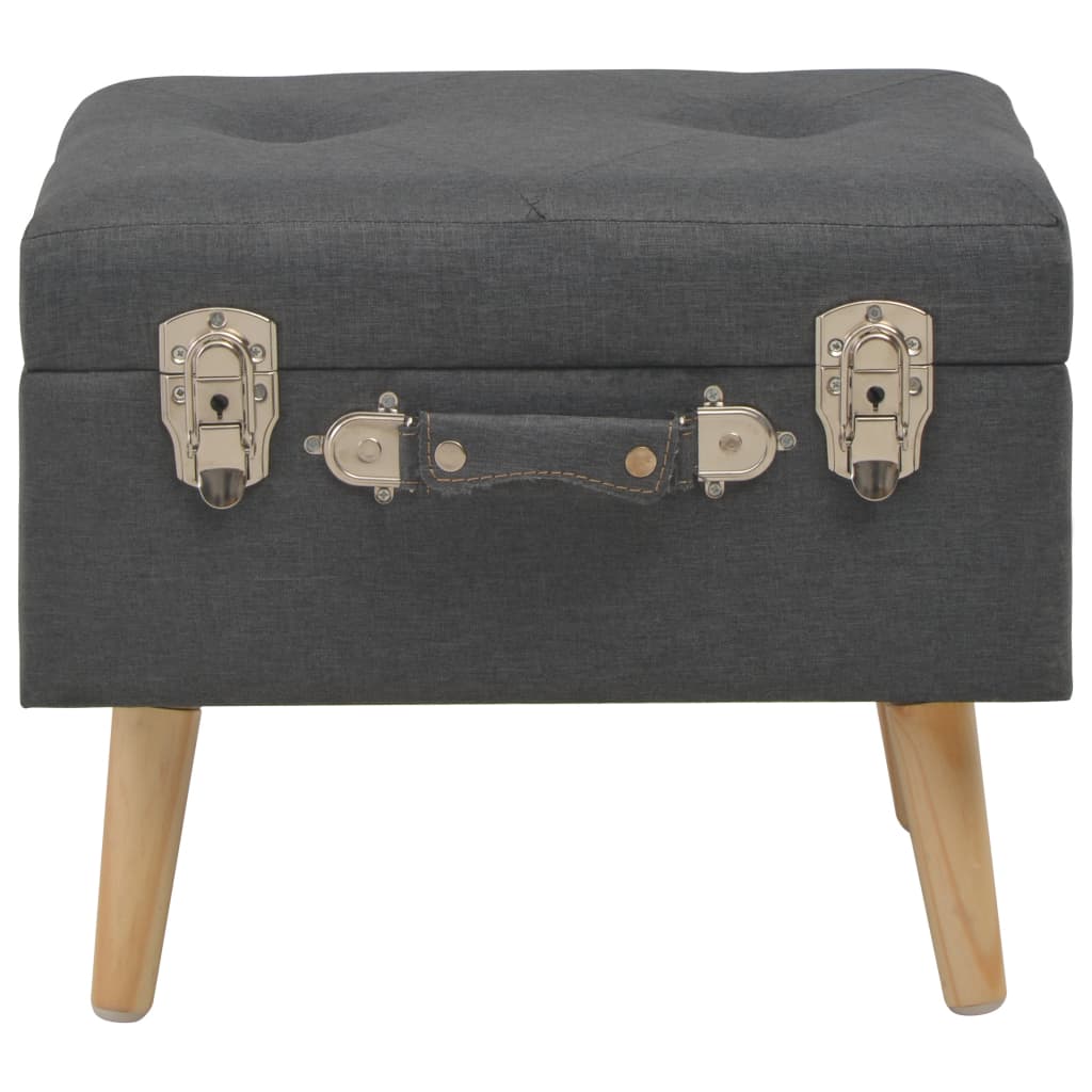 Storage Stool 40 cm Dark Grey Fabric