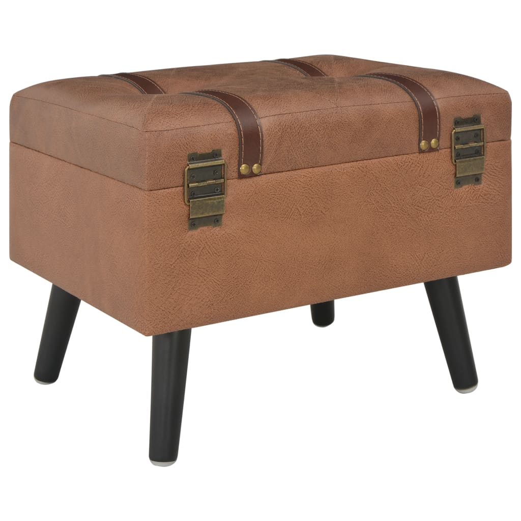 Storage Stool 40 cm Brown Faux Leather