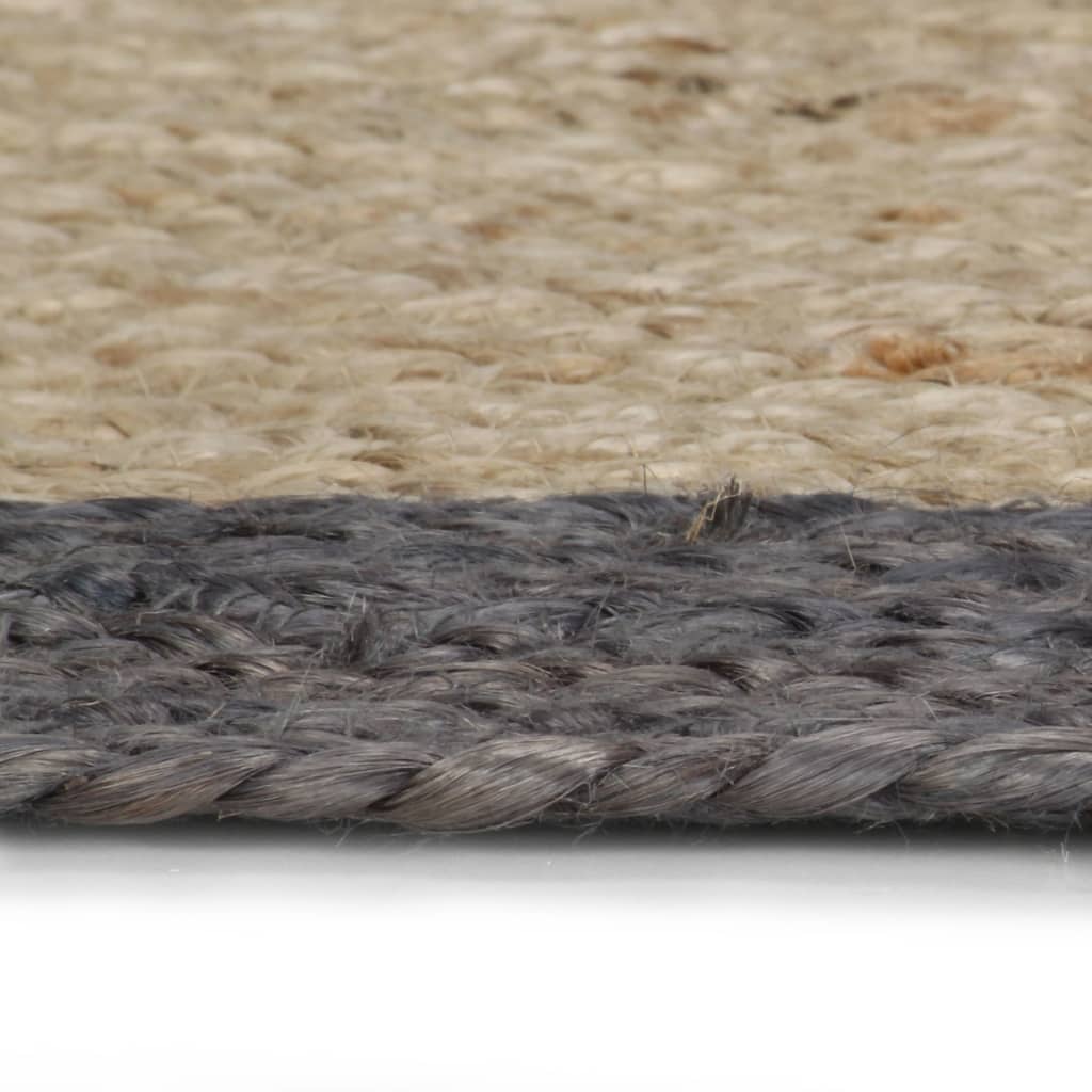 Handmade Rug Jute with Dark Grey Border 120 cm