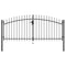 Double Door Fence Gate with Spear Top 300x150 cm